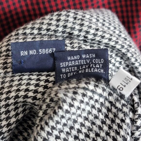 Guess Shirt Mens L Black White Houndstooth Flannel Vintage Classics Button Up - Picture 10 of 10